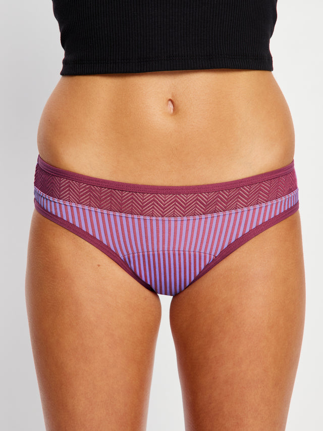 Sinnlicher Bikini Hell Pflaume Lila Gestreift