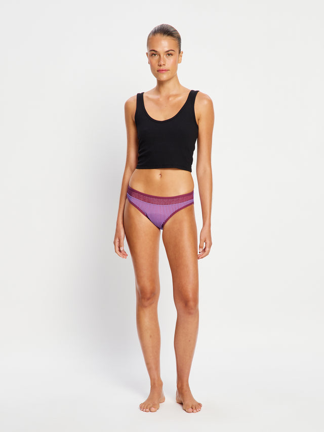 Sinnlicher Bikini Hell Pflaume Lila Gestreift