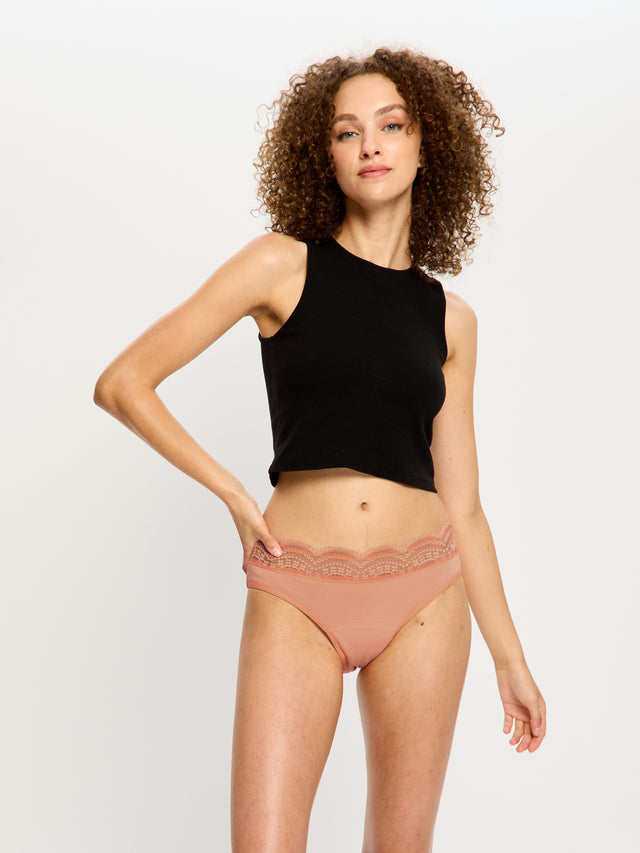 Bikini taille haute Sensuel flux léger Pêche camaïeu