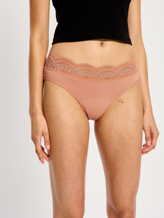 Bikini taille haute Sensuel flux léger Pêche camaïeu