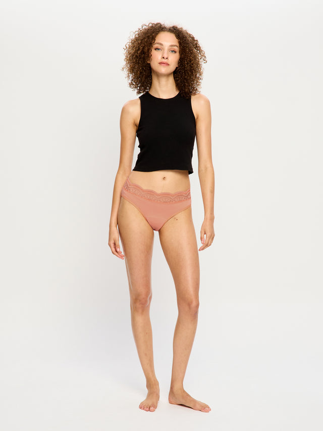 Bikini taille haute Sensuel flux léger Pêche camaïeu