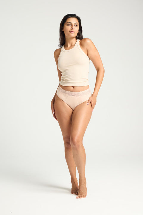 Sensual Hi Waist Bikini Maxi Beige – Modibodi EU