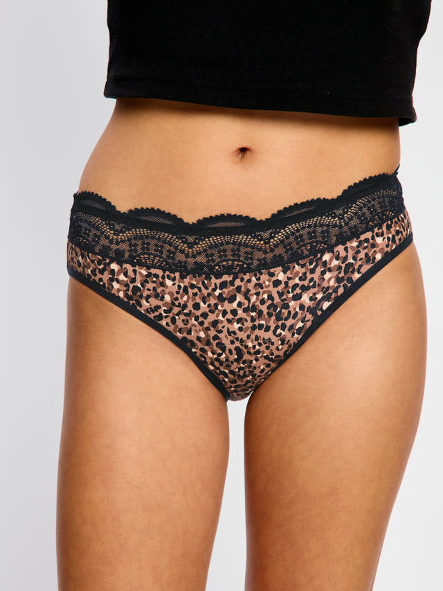 Bikini taille haute Sensuel flux moyen Marron Animalia