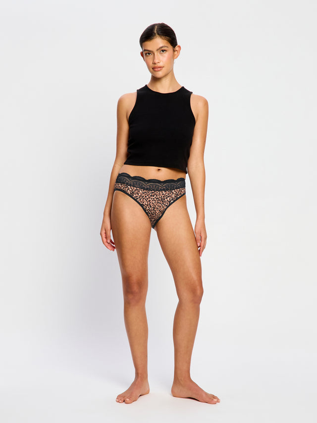 Bikini taille haute Sensuel flux moyen Marron Animalia