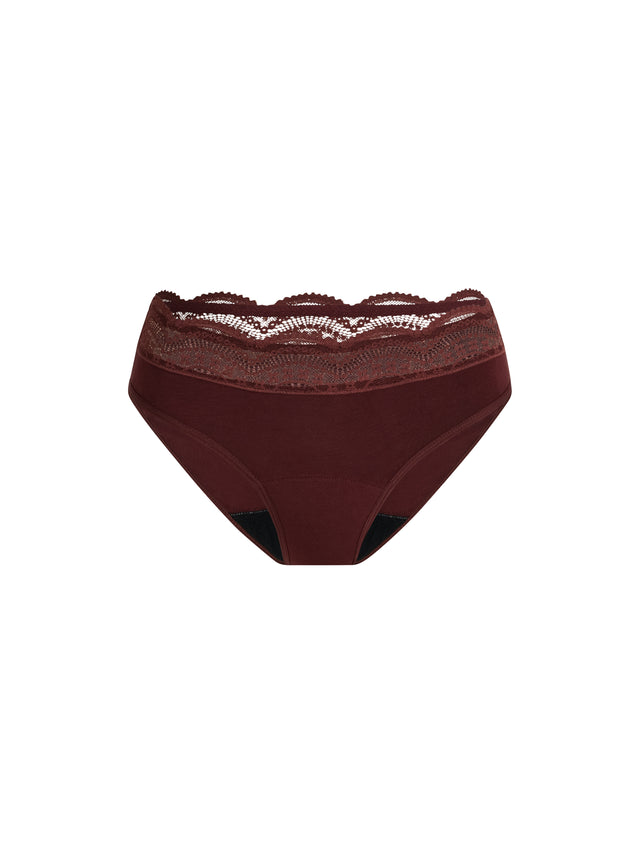 Sinnlicher Bikini mit hoher Taille, moderate Bedeckung, Bitter Chocolate Braun