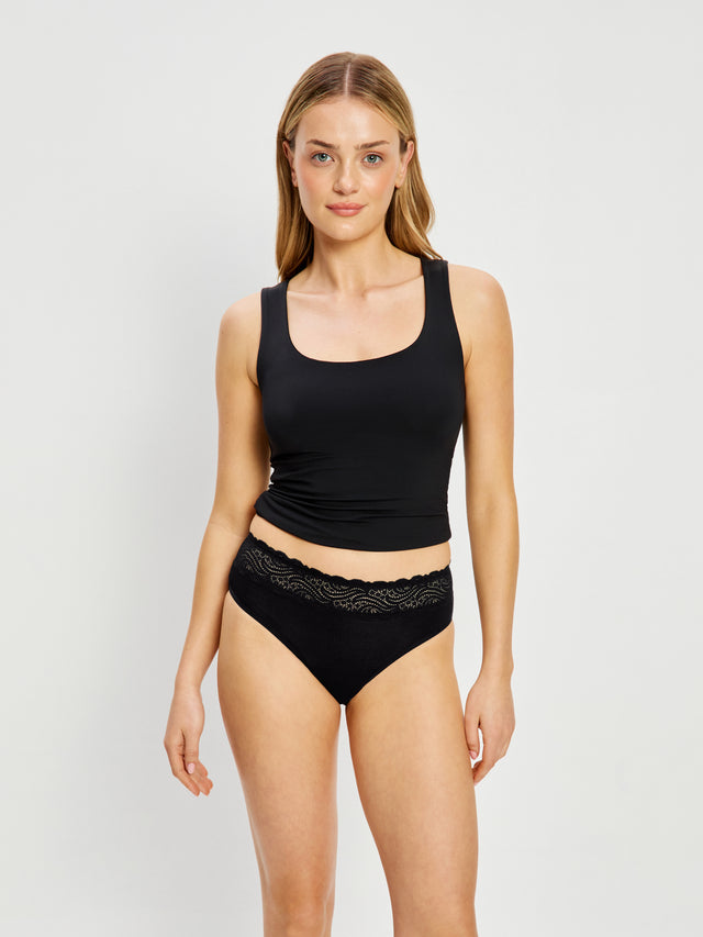 Sensual Hi Waist Bikini Moderate Black