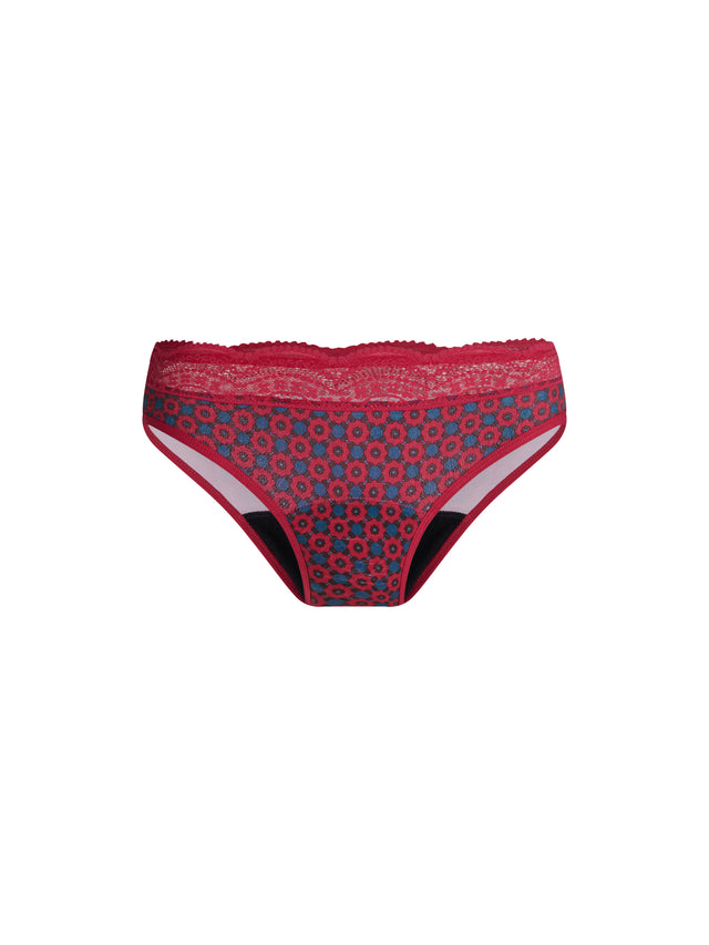 Sinnlicher High Waist Bikini Moderate Geo Tile Pink