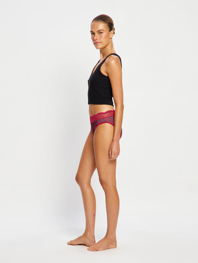 Sinnlicher High Waist Bikini Moderate Geo Tile Pink