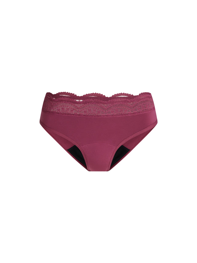 Sinnlicher High Waist Bikini in Pflaumenlila mit moderater Abdeckung