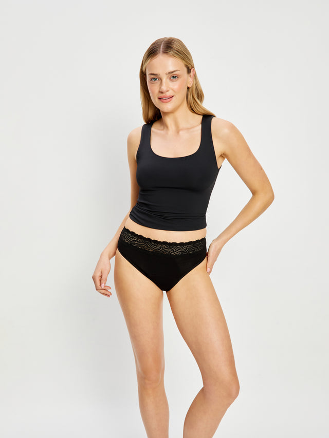 Sensual Hi Waist Bikini Super Black