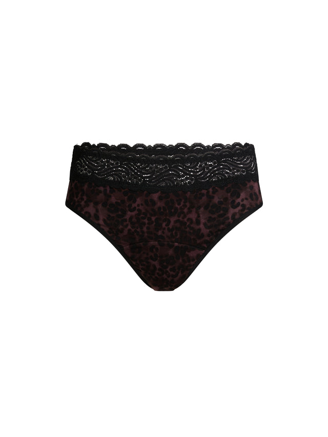 Sensual Hi Waist Bikini Super Abstract Leopard Rich Chocolate