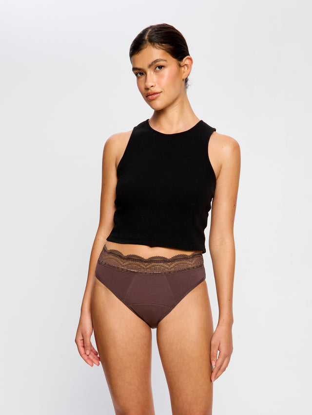 Bikini taille haute Sensuel flux ultra Acajou