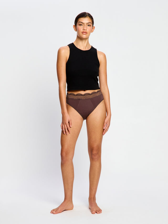 Bikini taille haute Sensuel flux ultra Acajou