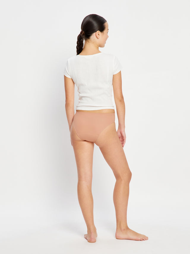Bikini échancré sans couture adolescent – maintien modéré – ballet beige