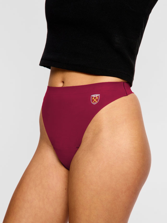 West Ham United Women X Modibodi Nahtloser Tanga mit hoher Taille Helles Kastanienbraun