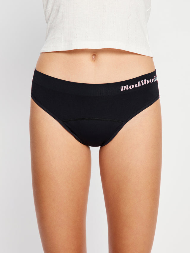 Teen Soft Stretch Seamless Hipster Bikini 2er-Pack Moderates Schwarz