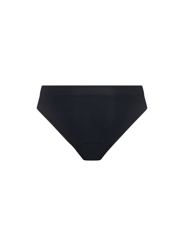 ModiComfort Nahtloser Teenie-Hipster-Bikini, moderat, Schwarz, 2er-Pack