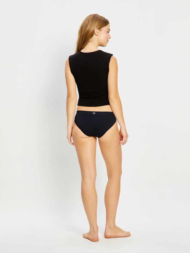 Teen Soft Stretch Seamless Hipster Bikini 2 Pack Moderate Black