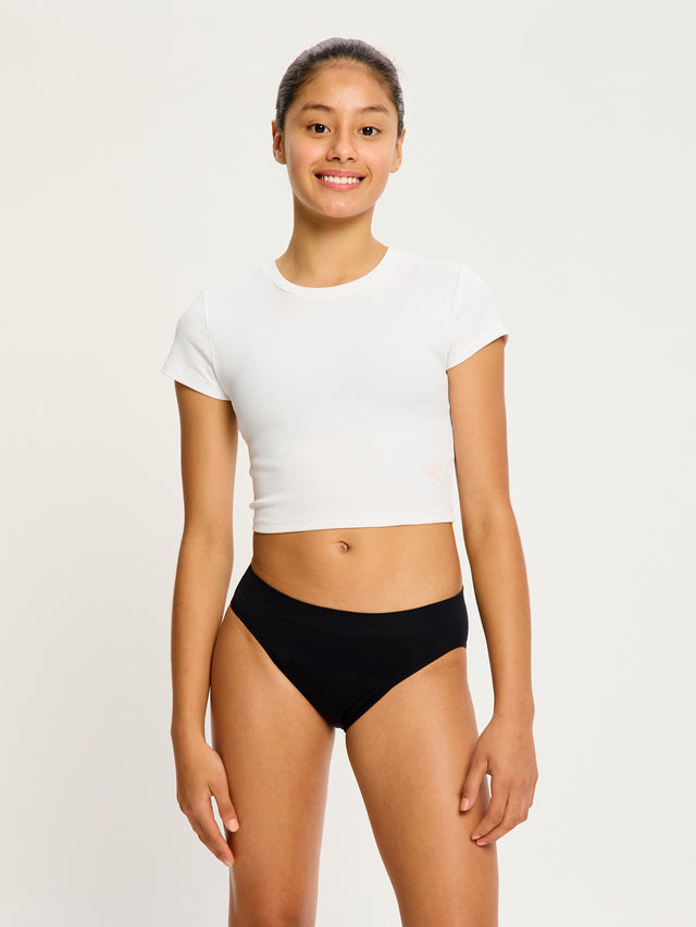 Teen Soft Stretch Seamless Hipster Bikini 2er-Pack Moderates Schwarz