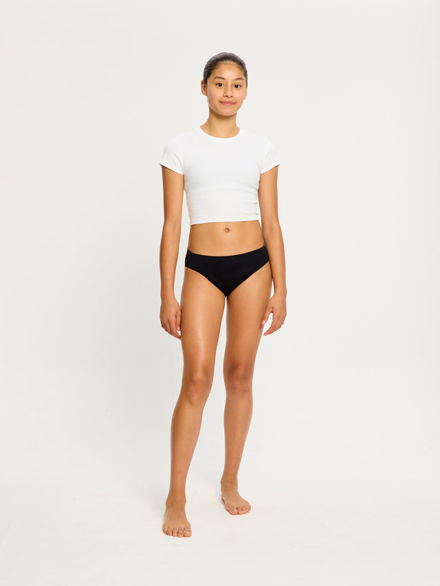 Teen Soft Stretch Seamless Hipster Bikini 2er-Pack Moderates Schwarz
