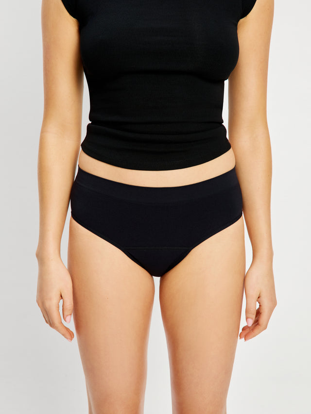 Soft Stretch Seamless Bikini Brief 2 Pack Moderate Black