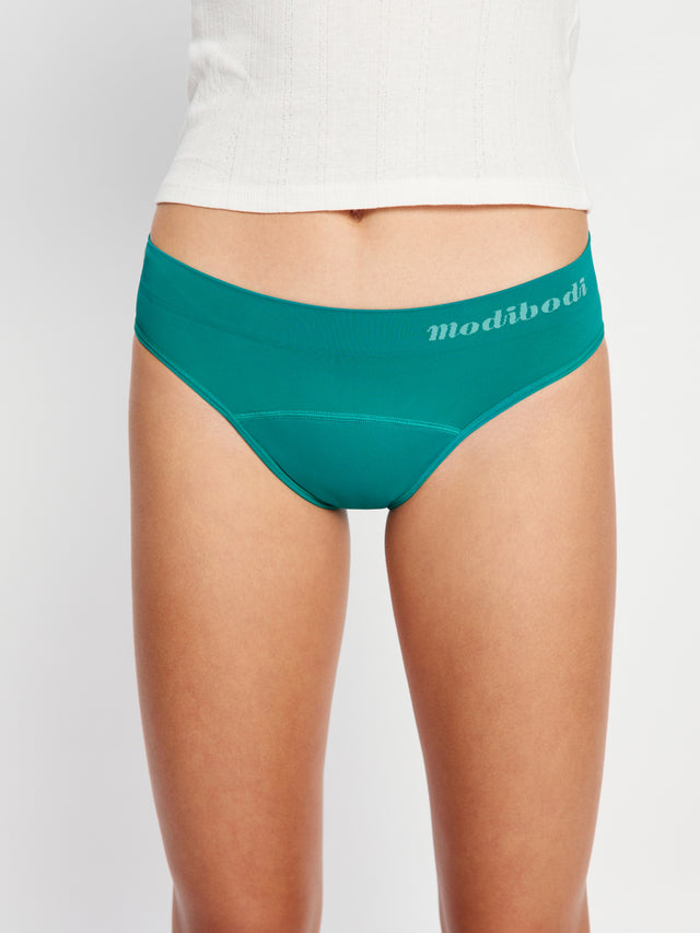 ModiComfort Nahtloser Teenager-Hipster-Bikini, Moderate Passform, Zaubergrün, 3er-Pack
