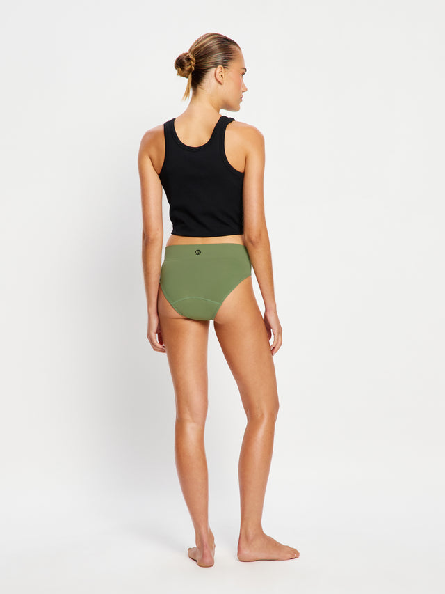 ModiComfort Seamless Bikini 2 Pack Moderate Laurel Green/Bitter Chocolate Brown