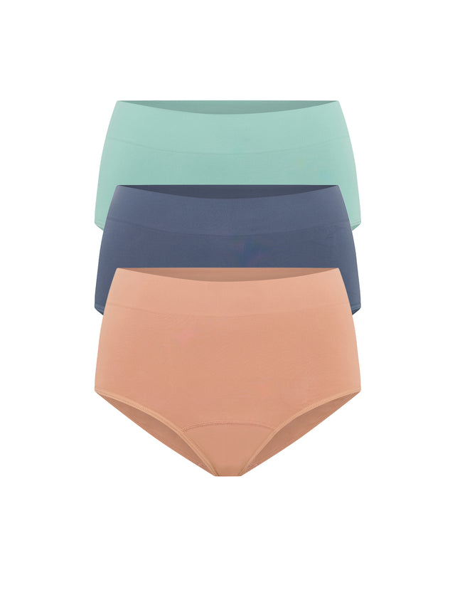 ModiComfort Seamless Full Brief Everyday 3 Pack Multi Mineral