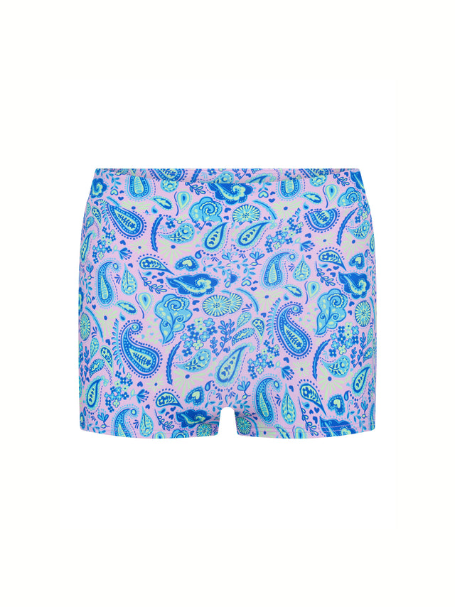 Short de maillot de bain ado taille haute flux ultra Rose Paisley