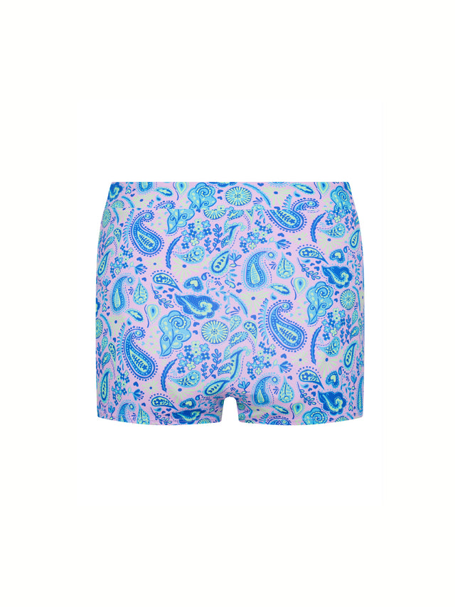 Short de maillot de bain ado taille haute flux ultra Rose Paisley