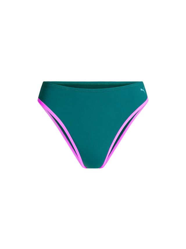 Puma X Modibodi Swimwear Hi-Leg Cheeky Bottom Super Emerald Ice