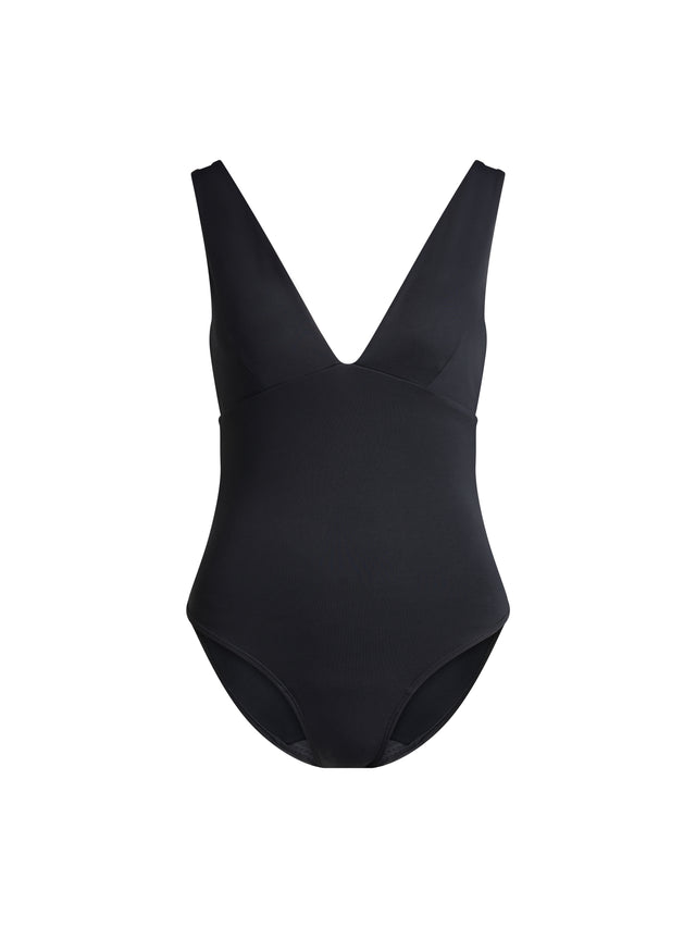 Swimwear V Plunge One Piece Super Black