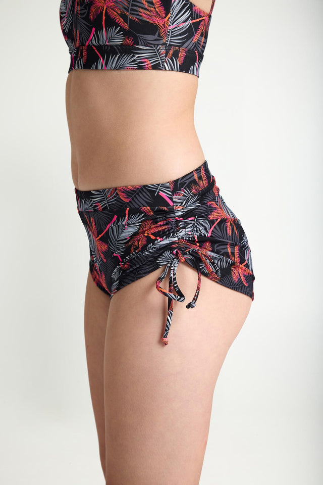 Teen Swimwear Tie Side Short Super Jungle Palm Black