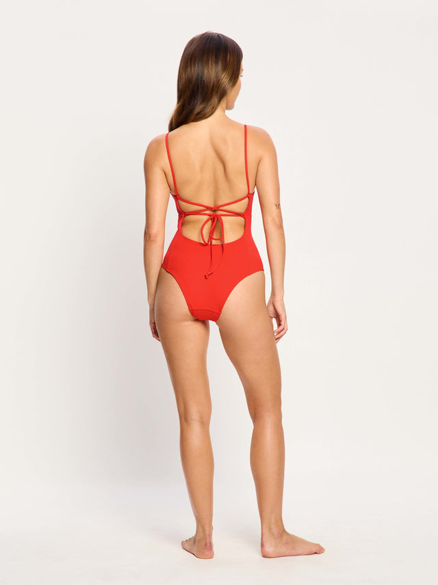 Bademode String Back Einteiler Light Poinciana
