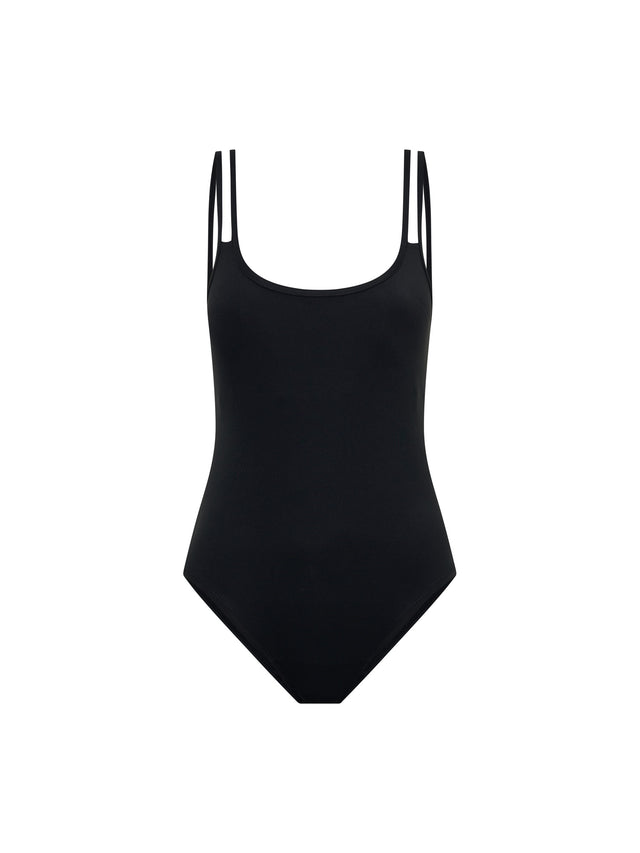 Swimwear Double Strap One Piece Super Black