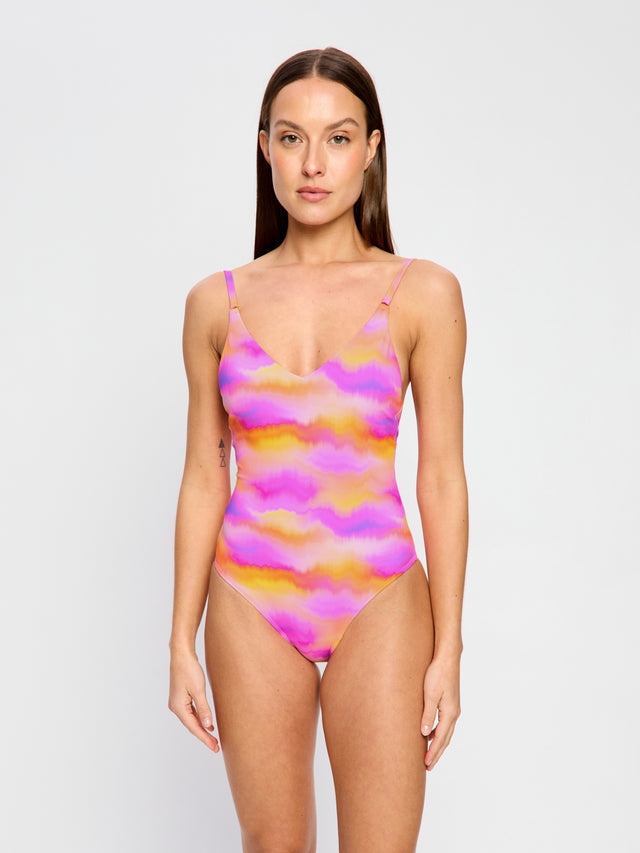 Swimwear Sunset V Neck One Piece Light Hazy Pink