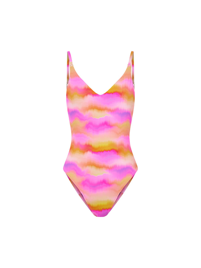 Swimwear Sunset V Neck One Piece Light Hazy Pink