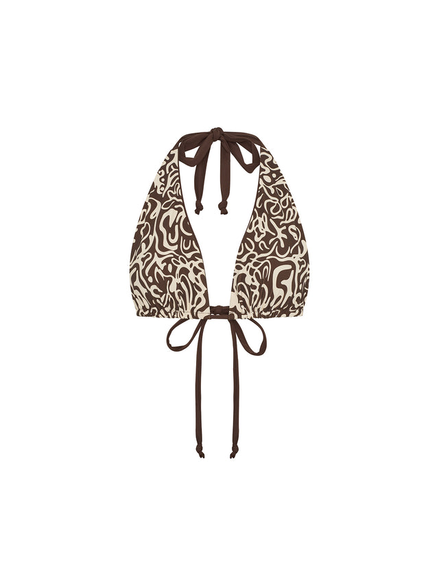 Maillot de bain réversible multi-positions haut et short chocolat