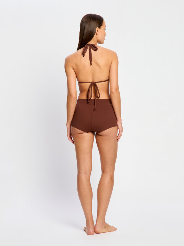 Maillot de bain réversible multi-positions haut et short chocolat
