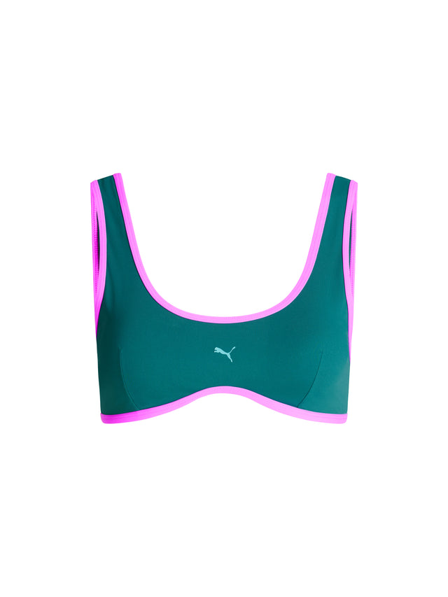 Puma X Modibodi Swimwear Scoop Bikini Top & Short Emerald Ice