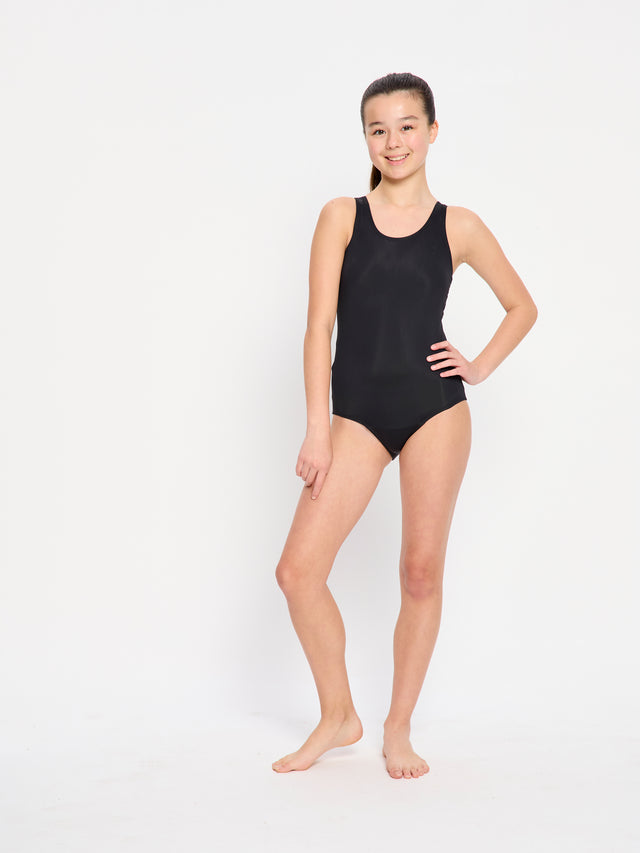 Teen Swimwear Racerback One Piece High Absorbency Black