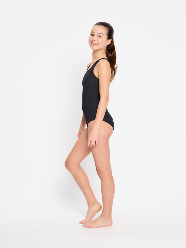 Teen Swimwear Racerback One Piece High Absorbency Black