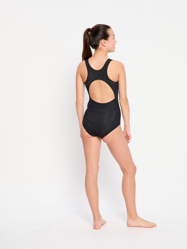 Teen Swimwear Racerback One Piece High Absorbency Black