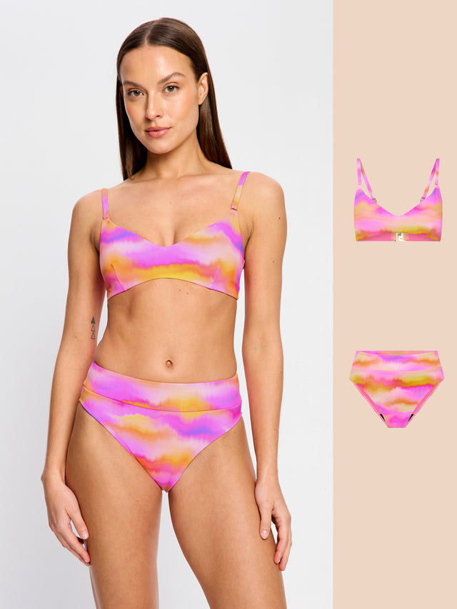 Swimwear Sunset Bikini Top & Hi-Leg Bottom Set