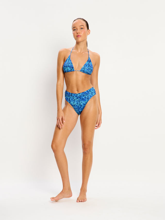 Bas de maillot de bain échancré Tidal flux ultra Bleu python