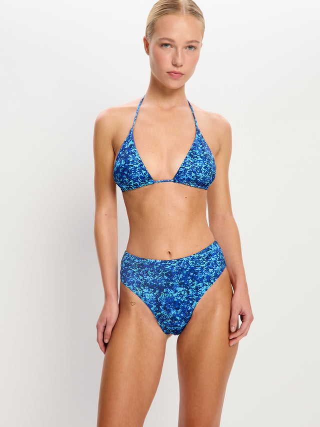 Bas de maillot de bain échancré Tidal flux ultra Bleu python