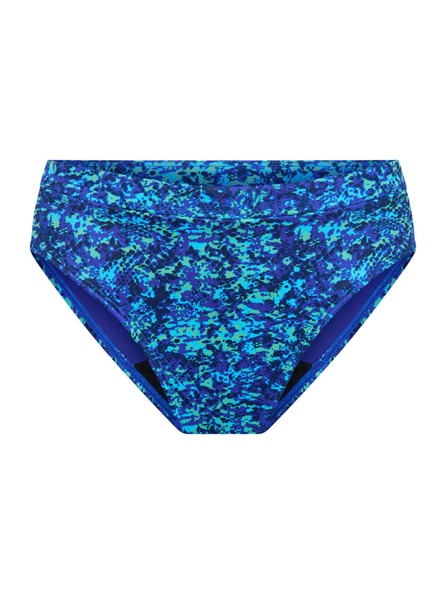 Bas de maillot de bain échancré Tidal flux ultra Bleu python